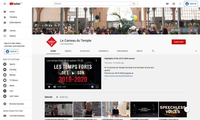 Le Carreau du Temple sur Youtube Le Carreau du Temple sur Youtube