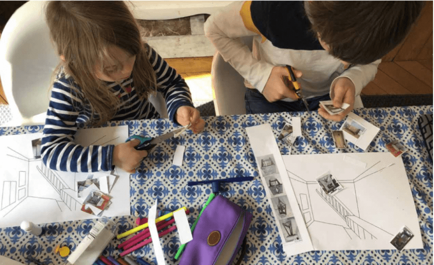 Atelier pour enfants à faire en famille d'apèrs l'Atelier de Giacometti © Fondation Giacometti, Paris